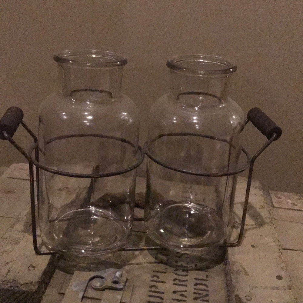 Glass Vase with Holder